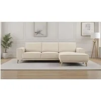 OTTO home Ecksofa Oland Skandi, weicher Chenille-Stoff, L-Form, 280 cm, Wellenunterfederung, Skandi-Design, Massivholzfüße