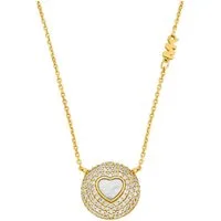 MICHAEL KORS Kette mit Anhänger Schmuck Geschenk Silber 925 Halskette Herz Premium, mit Zirkonia (synth) - mit Perlmutt