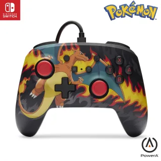 PowerA Verbesserter kabelgebundener Controller für Nintendo Switch - Charizard-Feuersturm Gamepad Game-Controller kabelgebundener Controller offiziell lizenziert