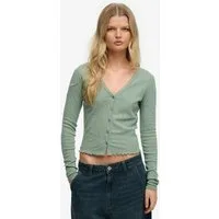 Superdry Cardigan ATH ESS POINTELLE CARDIGAN Pointelle Muster, Baumwolle, Jerseyqualität, skinny fit