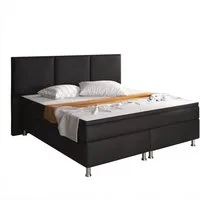 inter Boxspringbett Oslo Kunstleder mit 7 Zonen Taschenfederkernmatratzen und Topper (180x200 cm, Schwarz inkl. 7 Zonen Taschenfederkernmatratzen und Topper), Taschenfederkern-Komfort, gepolstertes Kopfteil, inklusive Matratzen