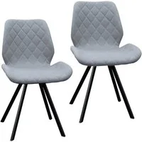 SVITA Polsterstuhl DIAMOND (2er-Set, 2 St), gepolstert, gesteppter Sitz, Stoffbezug, Hellgrau