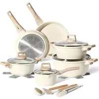 Just Perfecto Topf-Set Just Perfecto JL-28: 15-teiliges Kochgeschirrset aus Granit – Beige