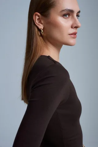 Slim-Fit Langarmshirt mit Rundhalsausschnitt