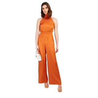 Little Mistress - Jumpsuit für Damen, Neckholder, leger, Ärmellos (Kupfer)