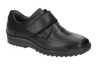 Waldl?ufer 613300 KAI Herren Slipper schwarz matt Echtleder bequem, Klettvers...