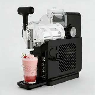NovuLife YH1650 205W Slush Machine Countertop Frozen Drink Maker Ice Cream Maker Automatic Self-Cleaning 5 Preset Progra