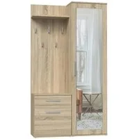 Beautysofa Kompaktgarderobe Fiora (Garderobenschrank + Paneel + Schuhschrank, Garderoben-Set, 5 Kleiderhaken) Breite:100 cm