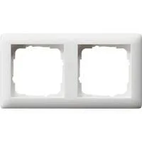 Abdeckrahmen 2-fach, bruchsicher, Standard 55, seidenmatt, matt, Kunststoff, Thermoplast weiß (matt), Retail
