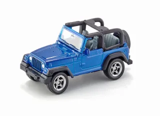 siku 1342 Jeep Wrangler Metall/Kunststoff Blau Spielzeugauto für Kinder Anhängerkupplung