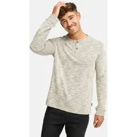 Indicode Langarmshirt Herren INVitus Shirt Langarm Herrenshirt Strukturiertes Henleyshirt mit Knopfleiste