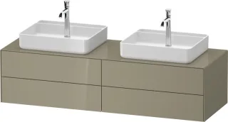 Duravit White Tulip Konsolenwaschtischunterbau wandhängend Stein Grau Hochglanz 1300x550x408 mm - WT WT4868BH2H20000