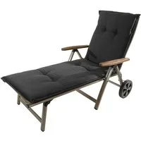 Sun Garden Liegenauflage Rollliege Naxos/Rio 50318-701 anthrazit 190x60x6 cm Sun Garden, (1 St), Halteband verstellbar mit Bindebändern Halteband Gummi