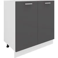 VCM Unterschrank Esilo Küchenschrank B. 80 x T. 46 x H. 82 cm Stauraum für Töpfe und Vorräte, 2 Fächer, Drehtüren, Holzwerkstoff