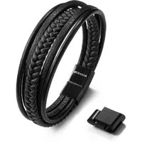 SERASAR Lederarmband Leder Herrenarmband "Braid" (Klassisch, elegant, casual, 1-tlg), aus Echtleder, Länge durch Extraglied verstellbar
