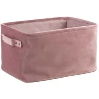 Home4You Aufbewahrungskorb Rosa, Samt, B 36 cm x T 26 cm, Tragegriffe, Uni