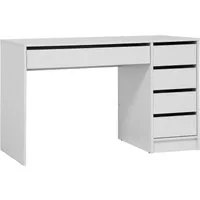 Beautysofa Schreibtisch Malta 120 cm mit Schubladen (Funktionales Design für Home Office - rechts/Links montierbar, Weiß oder Kaschmir), Wahlweise mit oder ohne Griffe