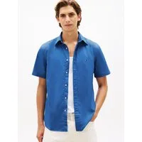 Tommy Hilfiger Kurzarmhemd FLEX POPLIN SOLID Regular fit mit Button-Down-Kragen