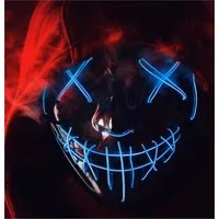 FASCHINFEVER Verkleidungsmaske LED Purge Maske - Halloween Kostüm Herren Halloween Maske, (Packung), mit Lichteffekten