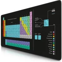 Titanwolf Gaming Mauspad XXL Speed Mousepad 900 x 400 x 3 mm, Schreibtischauflage, abwaschbar, rutschfeste Rückseite, Geschwindigkeit & Präzision, Periodensystem