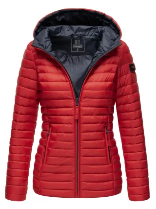 Marikoo Damen Steppjacke – Asraa, leicht mit Kapuze & Kontrastfutter