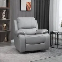 HOMCOM Relaxsessel neigbar, drehbar, Stahl, grau, 93 x 100 x 98Hcm (Einzelstück, 1-St., Einzelstück), 360° drehbar, Wippfunktion