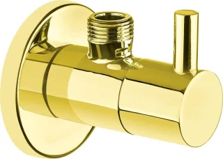 Neuesbad Design-Eckventil gold glänzend, rund, 1/2" x 3/8" DEVR
