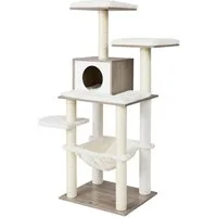 FEANDREA Kratzbaum mehrstöckiger Katzenkratzbaum, modern, weicher Plüsch, 138 cm