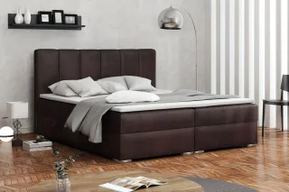 Boxspringbett Schlafzimmerbett ALVARA 200x200cm Vintage Dunkelbraun