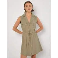 Apricot Minikleid Utility Shirt Minikleid mit Brusttaschen