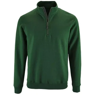 SOLS Herren Stan Kontrast Zip Neck Sweatshirt (Flasche grün)