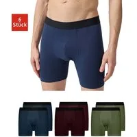 SNOCKS Boxershorts Enge Unterhosen mit längerem Bein ohne Logo (6-St) aus Bio-Baumwolle, ohne kratzenden Zettel, bequem durch längeres Bein