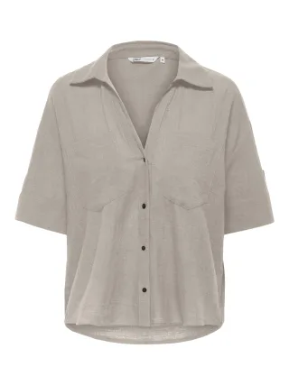 ONLY - ONLTIZANA S/S SHIRT WVN NOOS Silver Lining - Gr. - XL