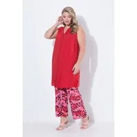 MIAMODA Longbluse Longbluse ärmellose A-Linie Tunika-Ausschnitt