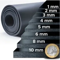 Nova Forma Gummimatte NR/SBR Glatt - Vollgummi Meterware in vielen Stärken, Gummiplatten vielseitig einsetzbar in Werkstatt, Beruf & Privat