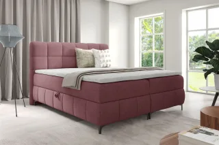 Boxspringbett Schlafzimmerbett SOPHIE 100x200cm Stoff Aragon Bordeauxrot