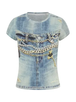 Guess - SS DENIM SUB R5 TEE SMART BLUE MULTI - Gr. - S