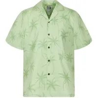 KY's Hawaiihemd "Palmshadow" Herren Kurzarm Baumwolle Kokosknöpfe Original Hawaii
