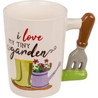 Out of the Blue Tasse I love my tiny garden Gärtner Kaffeebecher mit Gartenhacke als Henkel