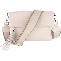 MIRROSI Umhängetasche Damen, Crossbody Bag, Echtleder Made in Italy (1 Tasche 2 Gurte oder Basic Version 1 Tasche 1 Gurt, verstellbaren Schulterriemen), 26x18x2cm (BXHXT)
