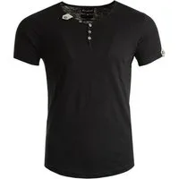 Früchtl T-Shirt mit modischer Knopfleiste