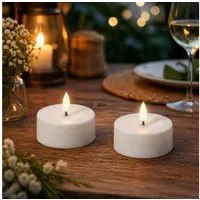MARELIDA LED-Kerze LED Solar Maxi Teelichter für Außen Outdoor D: 7cm Lichtsensor 2er Set (2-tlg)