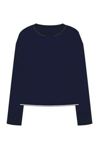 Smith&Soul - Round Neck Pullover Button Detail marine - Gr. - L