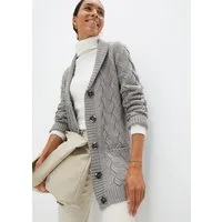 bonprix Longstrickjacke lockere Passform, mit Knopfleiste, mit aufgesetzten Taschen