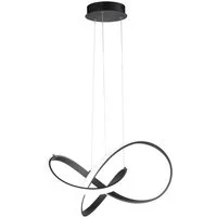 WOFI LED Pendelleuchte, Dimmer, LED fest integriert, Warmweiß, Esstisch dimmbar, Designer Wohnzimmer Lampen-Schirm groß Schwarz Ø55cm