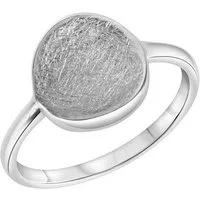 CELESTA Fingerring Silber 925 rhodiniert mit eismatter Oberfläche