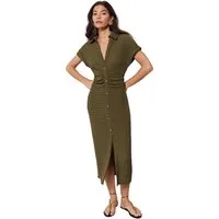 LIPSY Midikleid Lipsy kurzärmeliges Midi-Hemdblusenkleid, Regular (1-tlg)