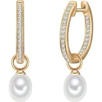 Valero Pearls Paar Creolen gelbgold, mit Zirkonia