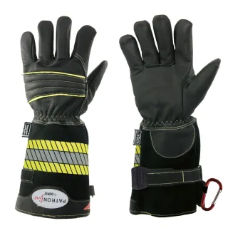 Brandhandschuh PATRON® FIRE askö | Stulpe | Schwarz, Pink oder Braun | EN 659:2008 | Spezial Rindnappaleder | direkte Feuerbekämpfung | Innenangriff 8 Schwarz