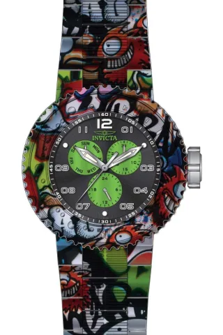 Invicta Pro Diver 50214 Herrenuhr - Quarzwerk - Edelstahl mit schwarzem Zifferblatt - 52 mm